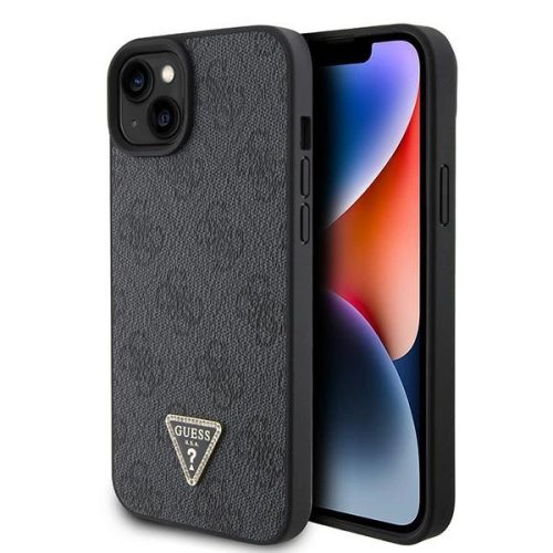 Guess GUHCP15SP4TDPK iPhone 15 6.1" black/black hardcase Leather 4G Diamond Triangle