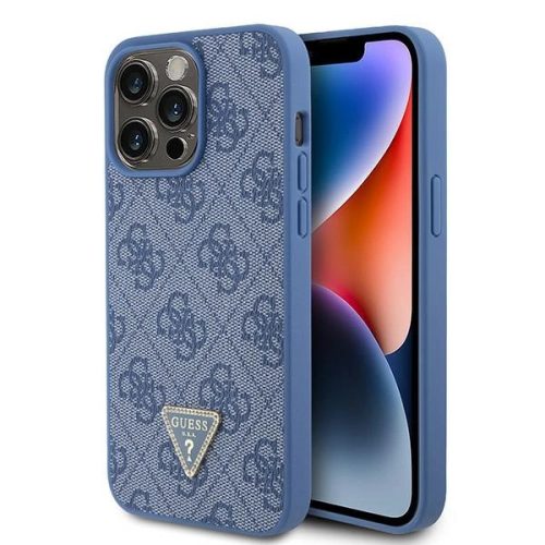 Guess GUHCP15XP4TDPB iPhone 15 Pro Max 6.7" blue/blue hardcase Leather 4G Triangle Strass