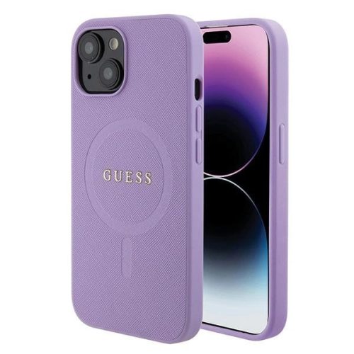 Guess GUHMP15SPSAHMCU iPhone 15 6.1" purple/purple hardcase Saffiano MagSafe