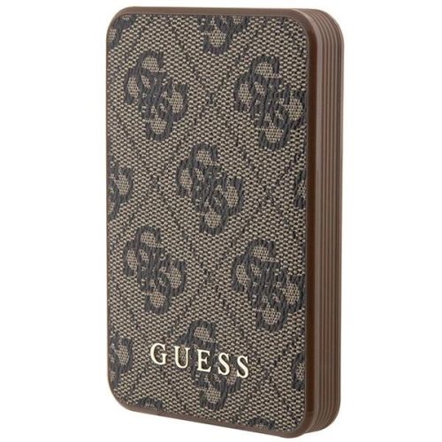 Guess Powerbank 15W GUPB5LP4GEGW 5000mAh brown/brown 4G Leather Metal Logo