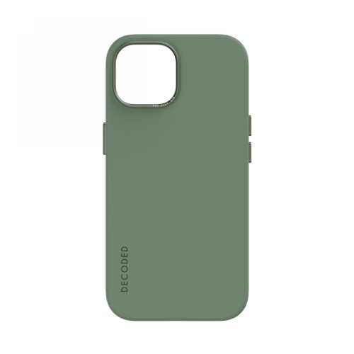 Decoded - silicone protective case for iPhone 15 compatible with MagSafe (sage leaf green)