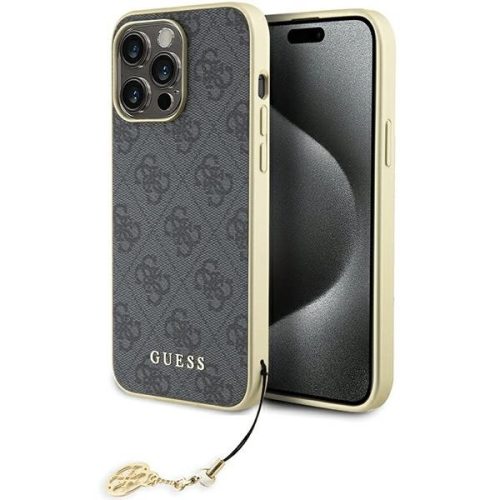 Guess 4G Charms Collection case for iPhone 15 Pro Max - gray