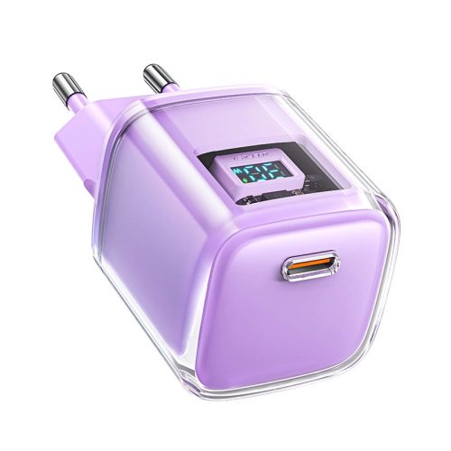 Acefast A53 PD 30W GaN USB-C charger with display - purple