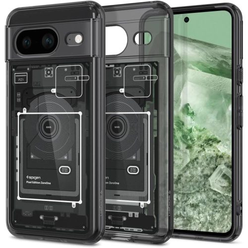 Spigen Ultra Hybrid case for Google Pixel 8 - dark gray (Zero One pattern)