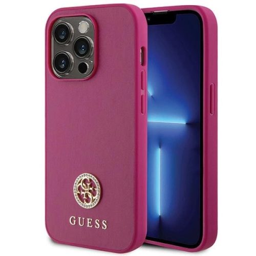 Guess GUHCP15LPS4DGPP iPhone 15 Pro 6.1" pink/pink hardcase Strass Metal Logo