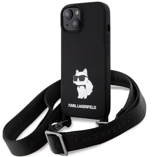 Karl Lagerfeld KLHCP15SSCBSCNK iPhone 15 6.1" hardcase black/black Crossbody Silicone Choupette