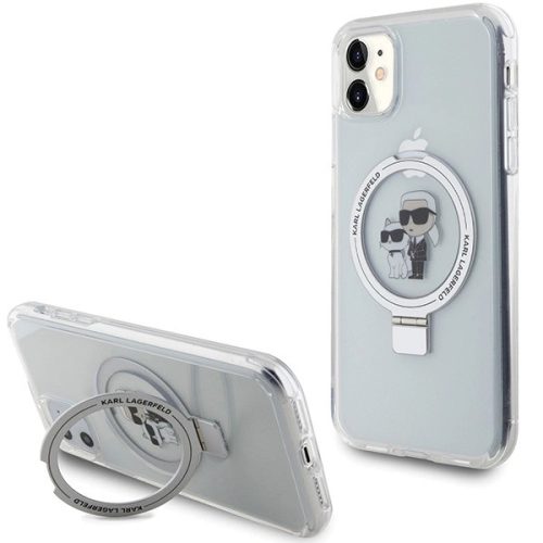 Karl Lagerfeld KLHMN61HMRSKCH iPhone 11 / Xr 6.1" white/white hardcase Ring Stand Karl&Choupette MagSafe