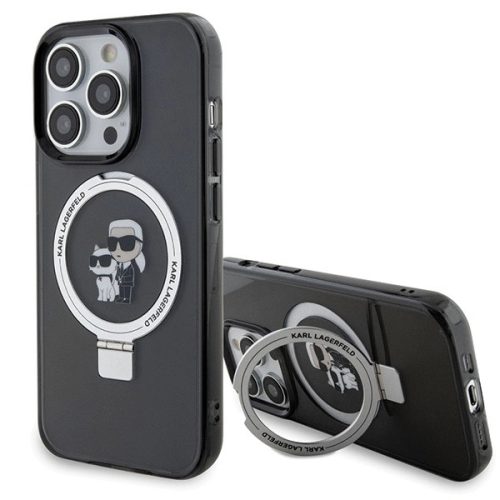 Karl Lagerfeld KLHMP13LHMRSKCK iPhone 13 Pro 6.1" black/black hardcase Ring Stand Karl&Choupette MagSafe