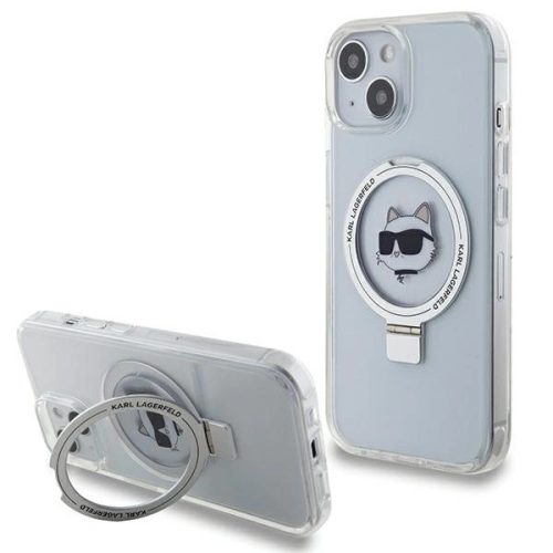 Karl Lagerfeld KLHMP15SHMRSCHH iPhone 15 6.1" white/white hardcase Ring Stand Choupette Head MagSafe