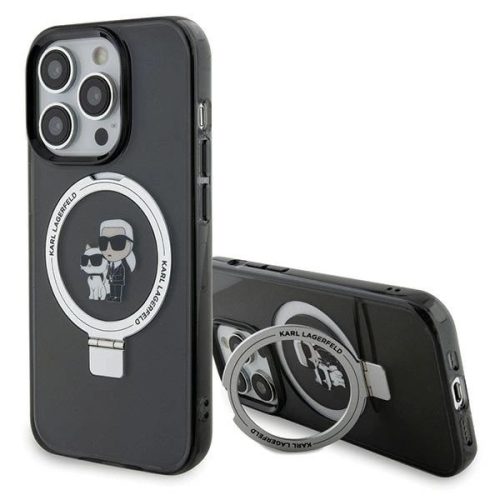 Karl Lagerfeld KLHMP15XHMRSKCK iPhone 15 Pro Max 6.7" black/black hardcase Ring Stand Karl&Choupette MagSafe