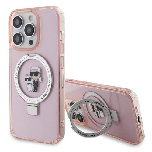 Karl Lagerfeld KLHMP15XHMRSKCP iPhone 15 Pro Max 6.7" pink/pink hardcase Ring Stand Karl&Choupette MagSafe