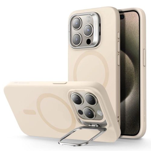 ESR Cloud Kickstand Halolock case with MagSafe for iPhone 15 Pro - beige