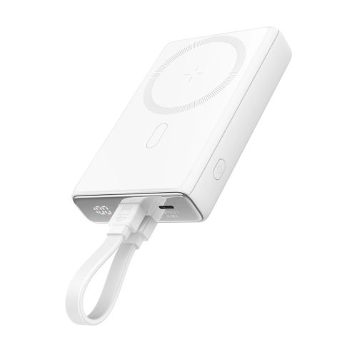 Powerbank Joyroom JR-PBM01 magnetic 10000mAh 20W with stand + Lightning cable - USB-C - white