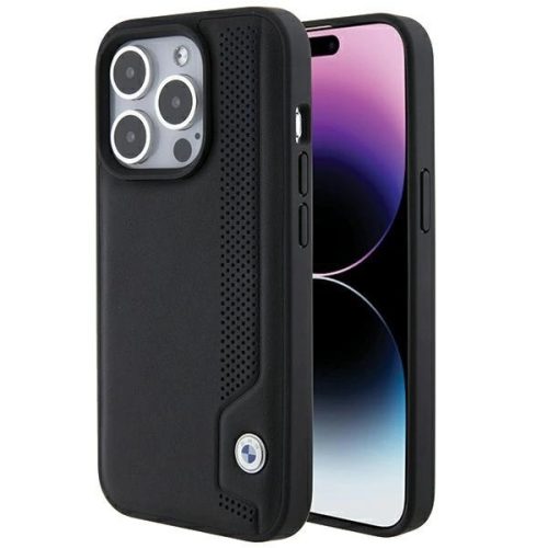 BMW Leather Blue Dots case for iPhone 15 Pro - black