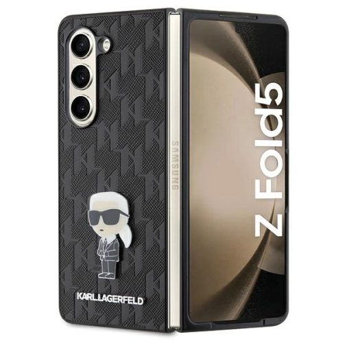 Karl Lagerfeld Saffiano Monogram Ikonik Pin case for Samsung Galaxy Z Fold 5 - black