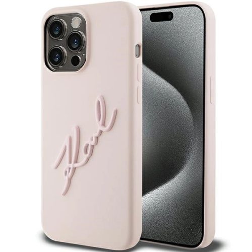 Karl Lagerfeld Silicone Karl Script case for iPhone 15 Pro - pink