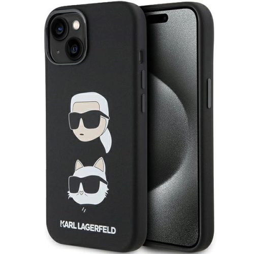 Karl Lagerfeld Silicone Karl&Choupette Head case for iPhone 15 Plus / 14 Plus - black