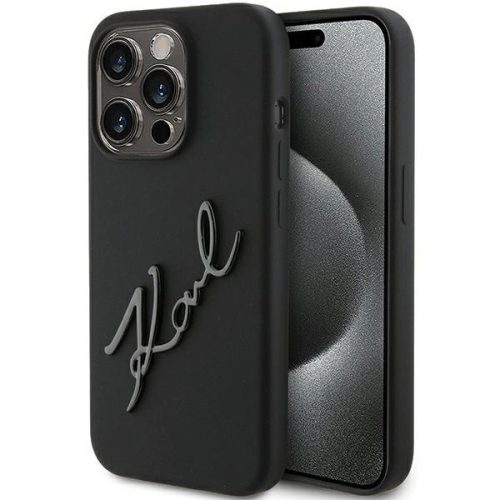 Karl Lagerfeld Silicone Karl Script case for iPhone 15 Pro Max - black