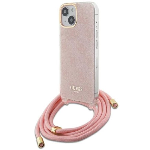 Guess Crossbody Cord 4G Print case for iPhone 15 / 14 / 13 - pink