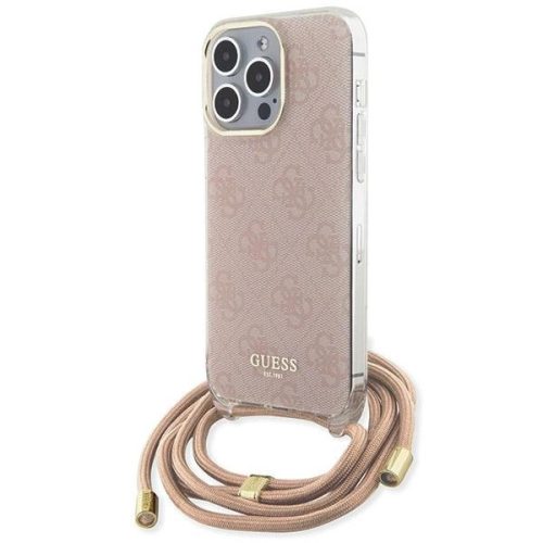 Guess Crossbody Cord 4G Print case for iPhone 15 Pro Max - pink