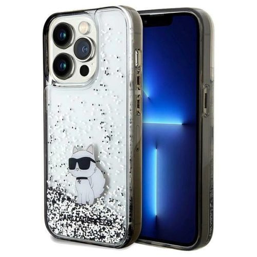 Karl Lagerfeld Liquid Glitter Choupette case for iPhone 14 Pro - transparent