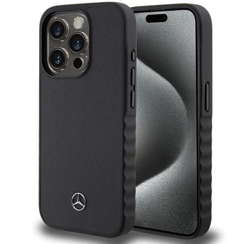 Mercedes Smooth Leather case for iPhone 15 Pro - black