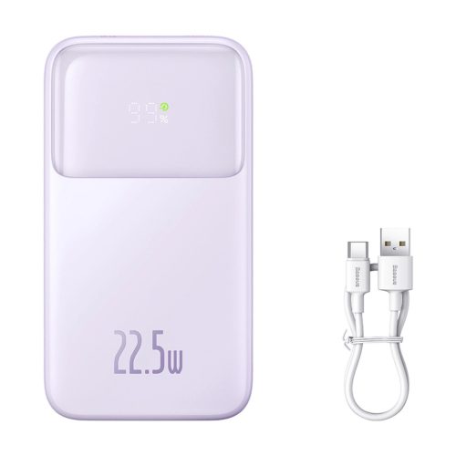 Baseus Comet Series powerbank with display 10000mAh 22.5W - purple + USB-A / USB-C cable