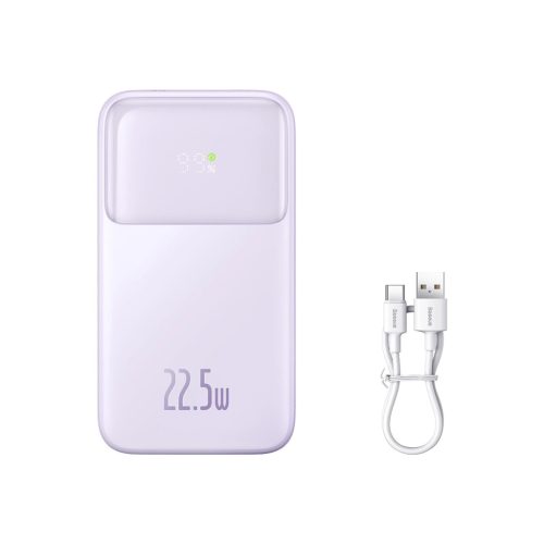 Baseus Comet Series powerbank with display 20000mAh 22.5W - purple + USB-A / USB-C cable