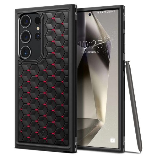 Spigen Cryo Armor case for Samsung Galaxy S24 Ultra - black and red