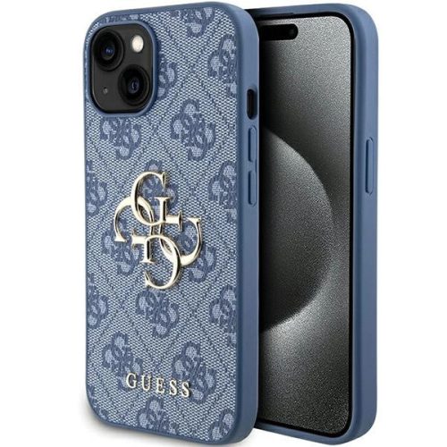 Guess 4G Big Metal Logo case for iPhone 15/14/13 - blue