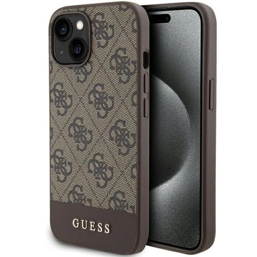 Guess 4G Stripe Collection case for iPhone 15 / 14 / 13 - brown