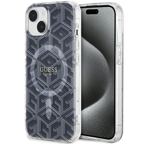 Guess IML GCube MagSafe case for iPhone 15 Plus / 14 Plus - black