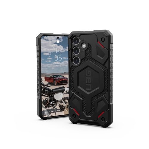 UAG Monarch Pro case for Samsung Galaxy S24 with magnetic module - black kevlar