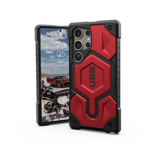 UAG Monarch Pro case for Samsung Galaxy S24 Ultra 5G with magnetic module - black and red