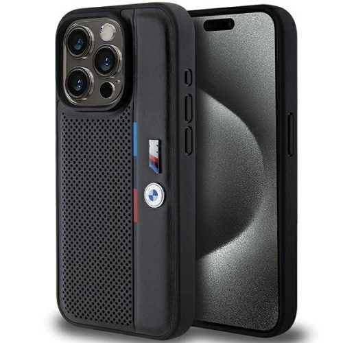 BMW Perforated Tricolor Line case for iPhone 15 Pro - black