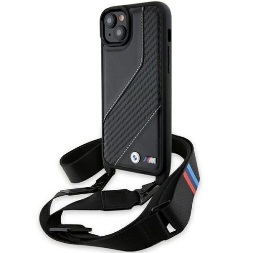 BMW M Edition Carbon Stripe & Strap case for iPhone 15 Plus / 14 Plus - black