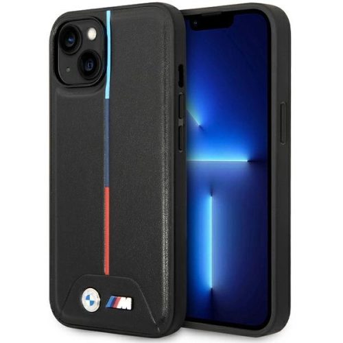 BMW M Quilted Tricolor case for iPhone 15 / 14 / 13 - black