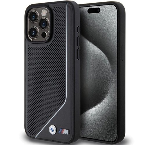 BMW Perforated Twisted Line MagSafe case for iPhone 15 Pro Max - black