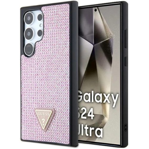 Guess Rhinestone Triangle case for Samsung Galaxy S24 Ultra - pink