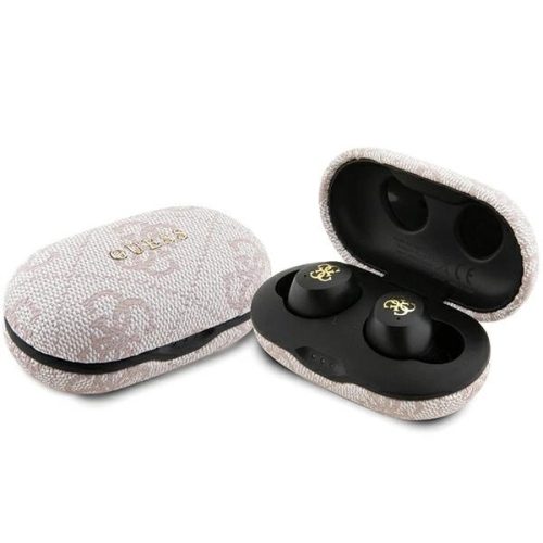 TWS Guess 4G Metal Bluetooth headphones with ENC docking station - pink