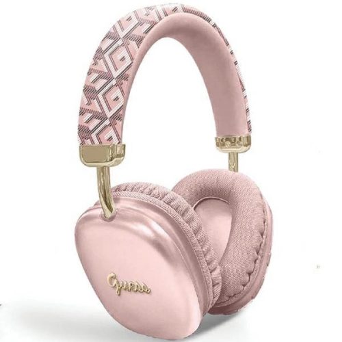 Guess GCube Metallic Script Logo Bluetooth on-ear headphones - pink