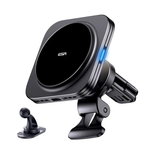 ESR Halolock Magnetic QI2 car holder with MagSafe 15W inductive charger for air vent - black