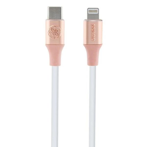 Guess Ebossed Logo USB-C / Lightning Cable 1.5m Fast Charging - Pink