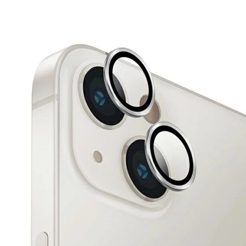 Uniq Optix Aluminum Camera Lens Protector for iPhone 14/14 Plus camera lens with applicator - silver