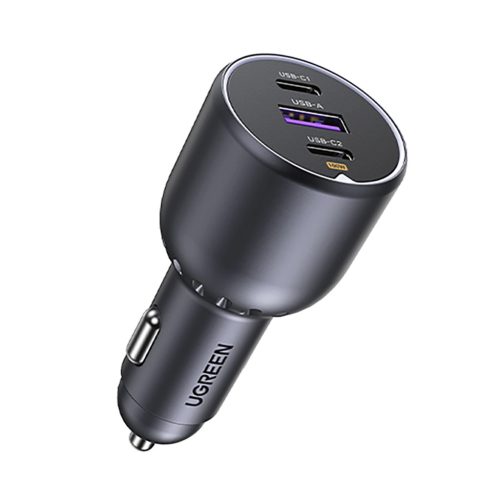 Ugreen EC705 car charger 130W 2x USB-C 1x USB-A - gray