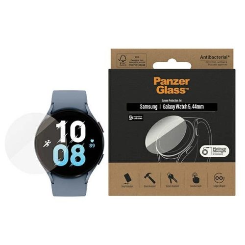 Antibacterial PanzerGlass Screen Protector for Samsung Galaxy Watch Classic 5 44 mm