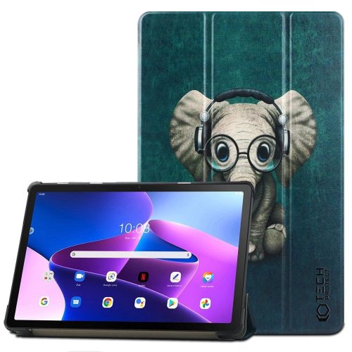 Tech-Protect SmartCase case for Lenovo Tab M10 Plus (3rd gen.) 10.6" TB-125 / TB-128 - blue with an elephant