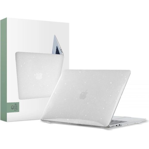 Tech-Protect SmartShell case for MacBook Air 13" M2 / M3 / 2022-2024 - transparent and glitter