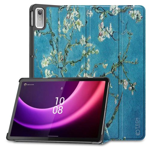 Tech-Protect SmartCase case for Lenovo Tab P11 (2nd gen.) 11.5" TB-350 - blue with sakura flowers