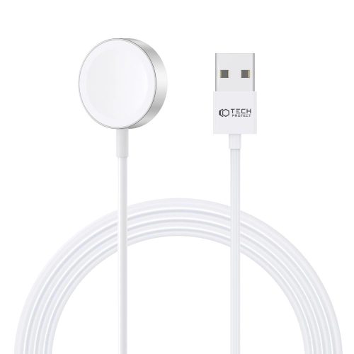 Tech-Protect UltraBoost magnetic inductive charger with USB-A connector for Apple Watch 1.2m - white